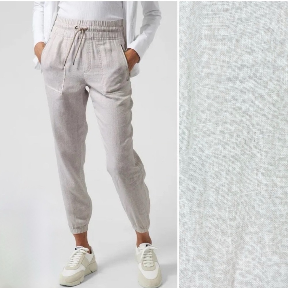 Athleta Micro Cheetah Abalone Linen Cabo Joggers